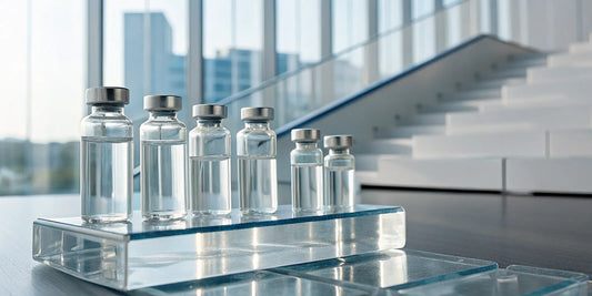 Research peptide vials from top companies undergoing a purity review.