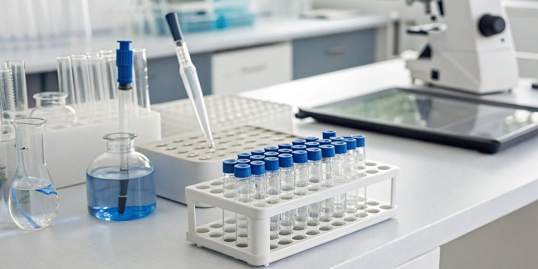 A lab bench with equipment for researchers who buy Semax for laboratory use.