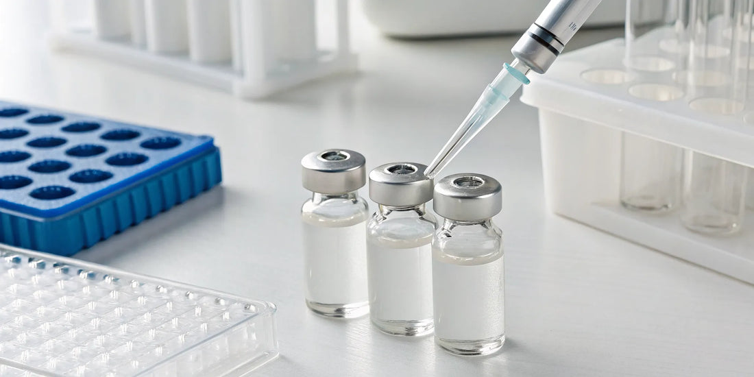 Vials of CJC-1295 Ipamorelin peptide with a verifiable purity report.