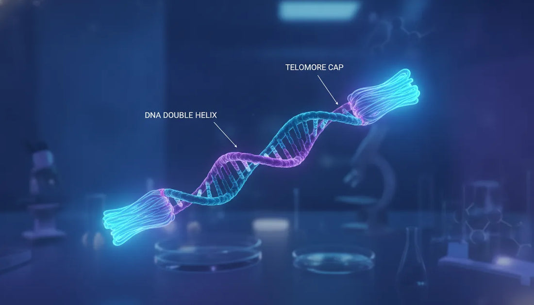 Microscopic visualization of telomere structures on DNA chromosomes in laboratory research