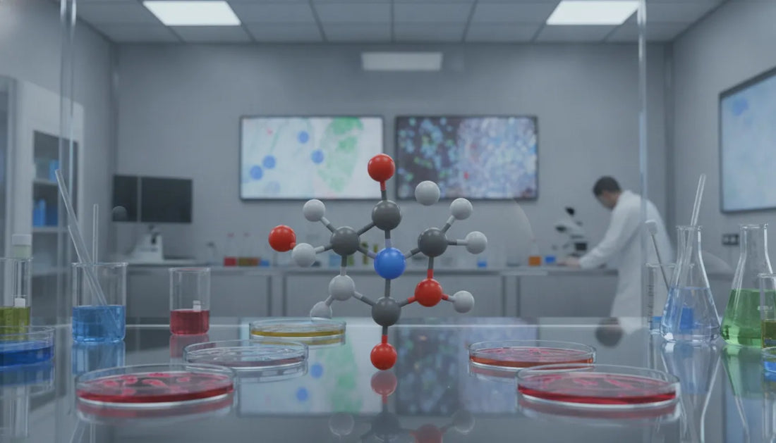 Molecular model of GHK-Cu copper peptide complex in a laboratory research setting