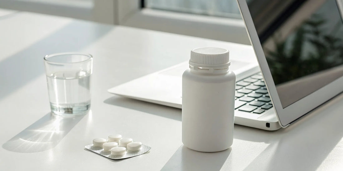 A bottle of NAD+ 500mg capsules with its certificate of analysis, ready for purchase.