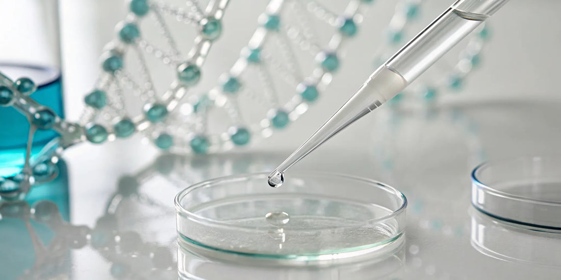 Pipette dropping liquid into a petri dish during research for an appetite suppressant peptide.