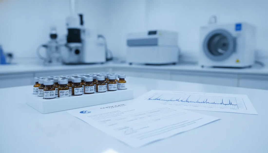 Research peptide vendor evaluation with COA and HPLC data