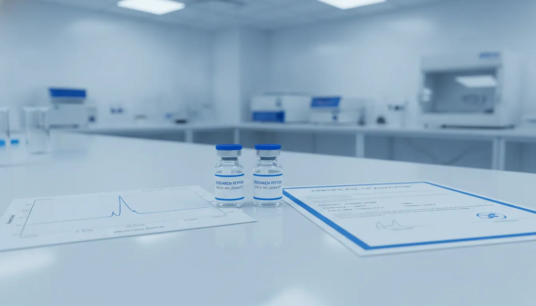 Wolverine Stack research peptide vials with HPLC documentation