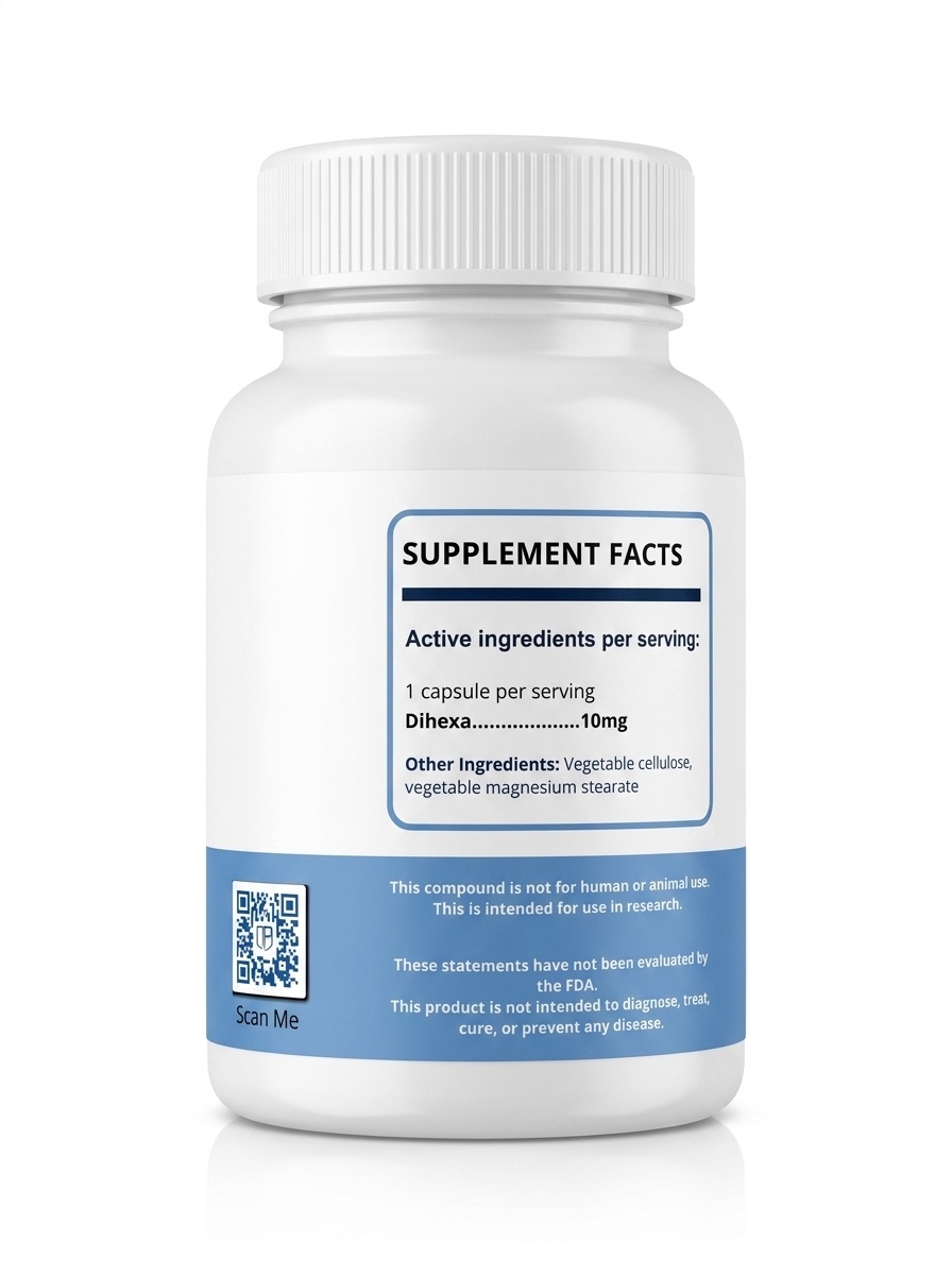 Trusted Peptides Dihexa — supplement facts on back of bottle