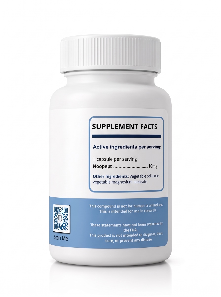 Trusted Peptides Noopept — supplement facts on back of bottle